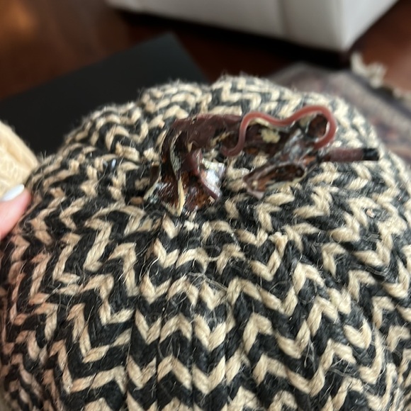 Natural Fiber set of 2 Pumpkins - Picture 2 of 7